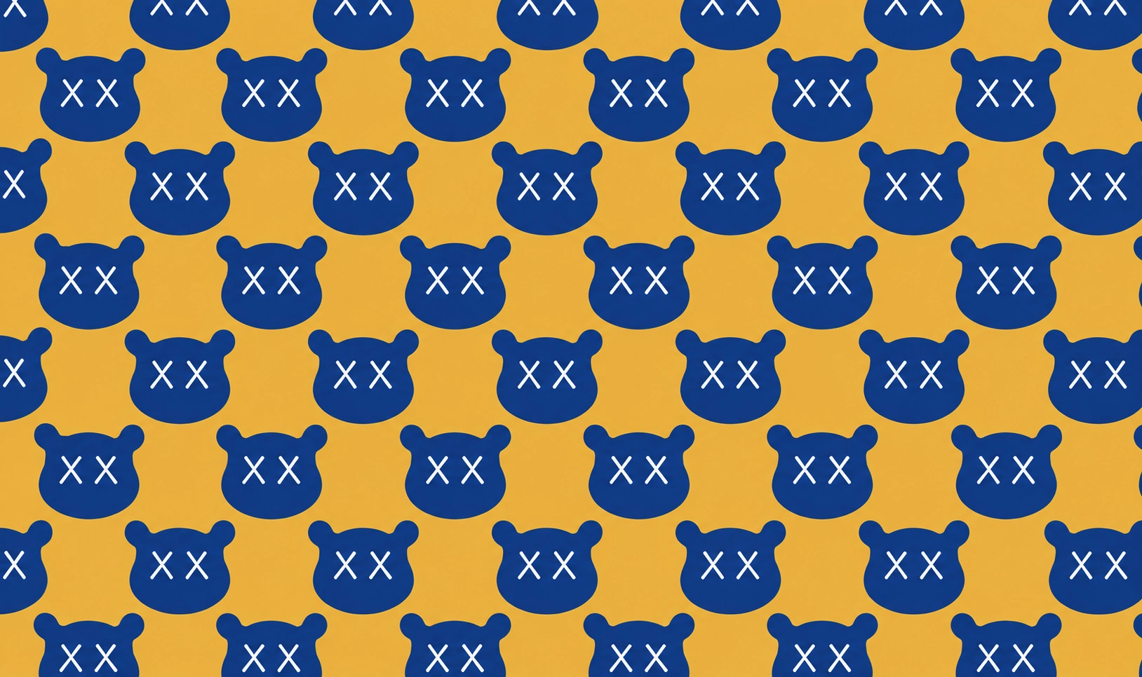 PRINTED-DECORATIVE colour 30 · Mustard · Navy Bear Motif