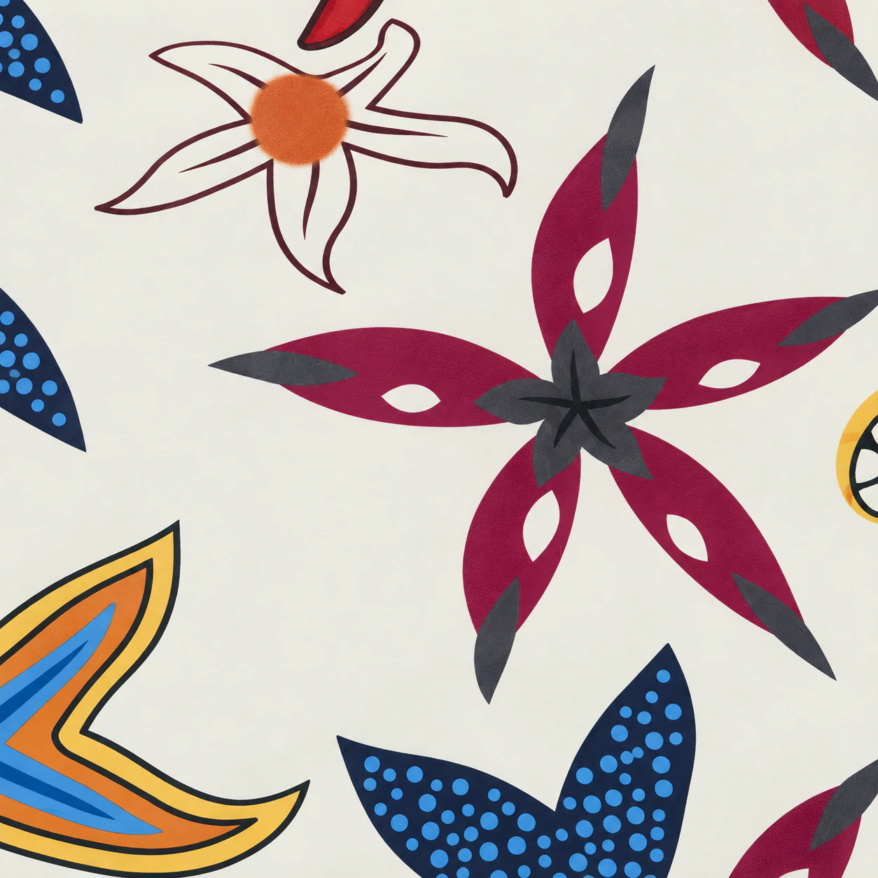 WATER-RESISTANT-SYNTHETIC-LEATHER colour 13 · Graphic Petals