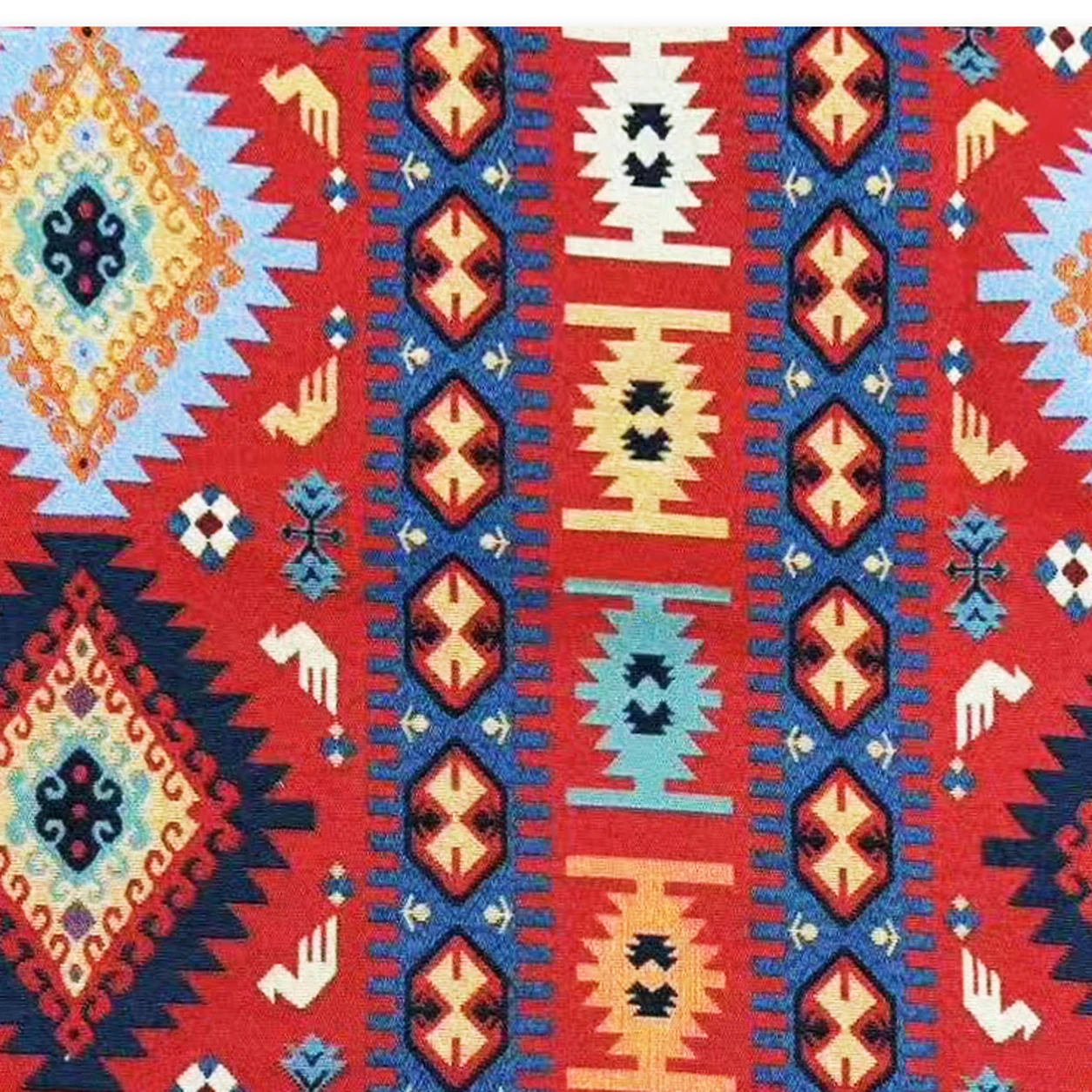 YARN-DYED colour 10 · Ethnic Geometric · Red